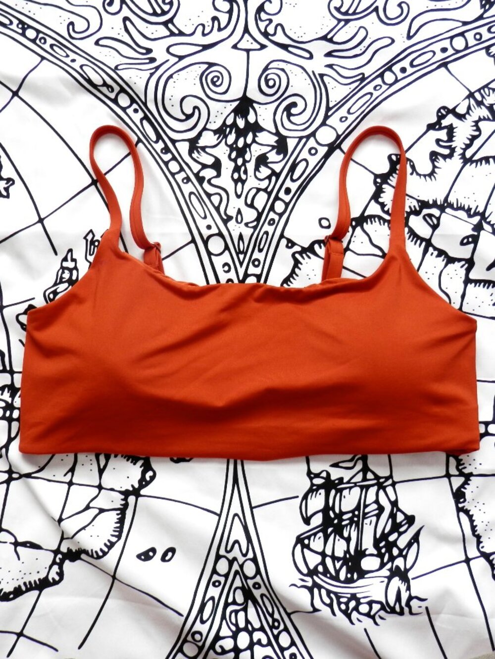 Athleta Orange Square Neck Swim Bikini Top, Size M
